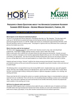 FREQUENTLY ASKED QUESTIONS ABOUT THE ADVANCED