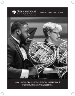 2016 undergraduate audition, interview