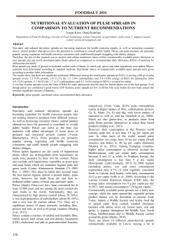 NUTRITIONAL EVALUATION OF PULSE SPREADS IN