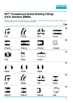 NPT Threaded and Socket Welding Fittings ANSI Standard 3000lbs