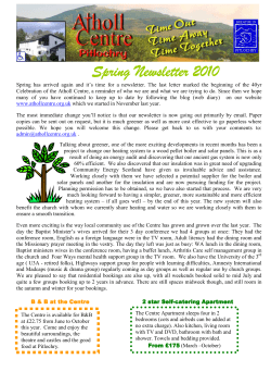 May 2010 - The Atholl Centre