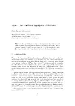 Typical Cells in Poisson Hyperplane Tessellations 1 Introduction