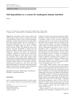 Soil degradation as a reason for inadequate human nutrition
