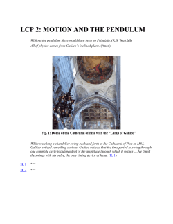 Motion and the Pendulum - University of Manitoba