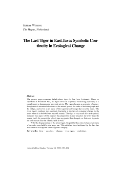 The Last Tiger in East Java - Nanzan Institute for Religion and Culture