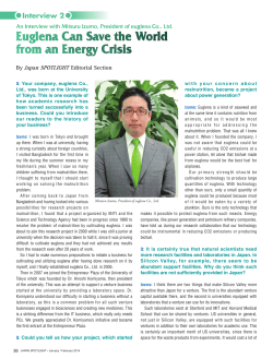 An Interview with Mitsuru Izumo, President of euglena Co., Ltd.