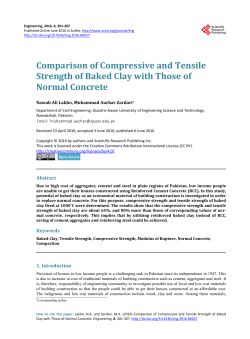 Comparison of Compressive and Tensile Strength of Baked Clay