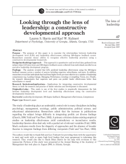Looking through the lens of leadership: a constructive