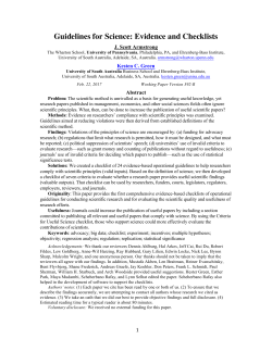 Guidelines for Science - Wharton Faculty Platform