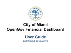 City of Miami OpenGov Financial Dashboard User Guide