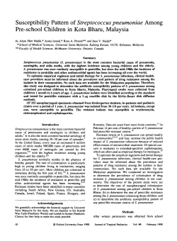 Susceptibility Pattern of Streptococcus
