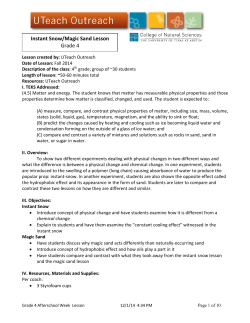 Instant Snow/Magic Sand Lesson