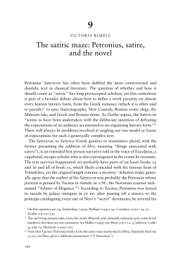The satiric maze: Petronius, satire, and the novel