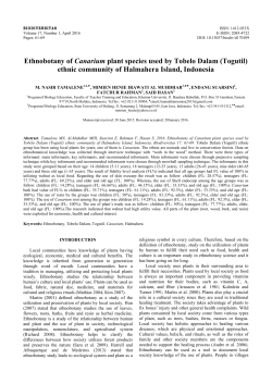 Ethnobotany of Canarium plant species used by Tobelo Dalam