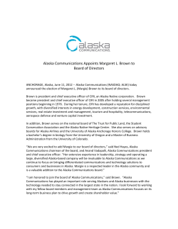Alaska Communications Appoints Margaret L. Brown to Board of