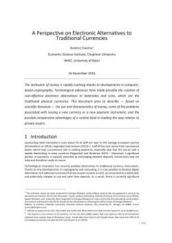 A Perspective on Electronic Alternatives to Traditional Currencies
