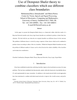 Use of Dempster-Shafer theory to combine classifiers which use
