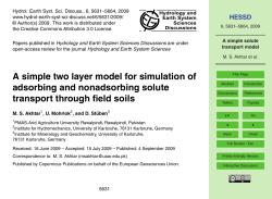 A simple solute transport model