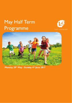 May Half Term Programme