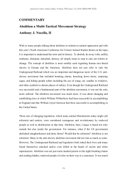 COMMENTARY Abolition a Multi-Tactical Movement Strategy