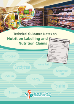 Technical Guidance Notes on Nutrition Labelling and Nutrition Claims