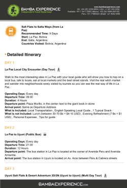 Salt Flats to Salta Ways (from La Paz)