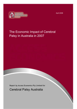 The Economic Impact of Cerebral Palsy in Australia in 2007