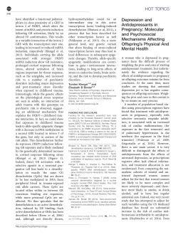 Depression and Antidepressants in Pregnancy