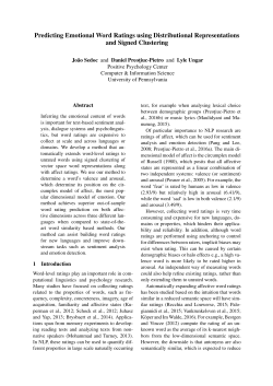 Predicting Emotional Word Ratings using Distributional