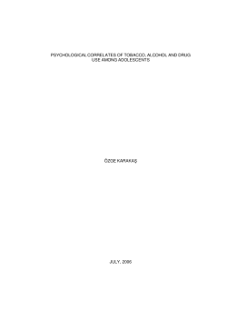 psychological correlates of tobacco, alcohol and drug use