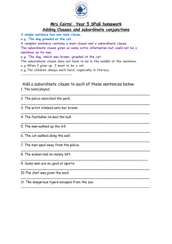 Mrs Cairns` Year 5 SPaG homework Adding Clauses and