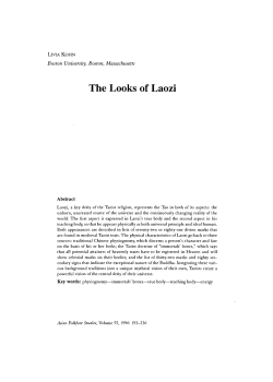 The Looks of Laozi - Nanzan Institute for Religion and Culture