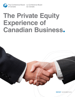 The Private Equity Experience of Canadian Business