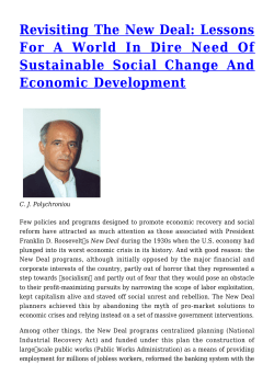 Revisiting The New Deal: Lessons For A World In Dire Need Of