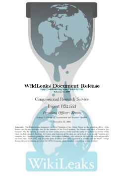 WIKILEAKS - Congressional Research Service