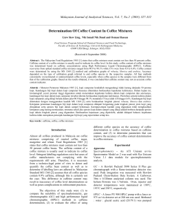 Determination Of Coffee Content In Coffee Mixtures