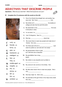 ADJECTIVES THAT DESCRIBE PEOPLE
