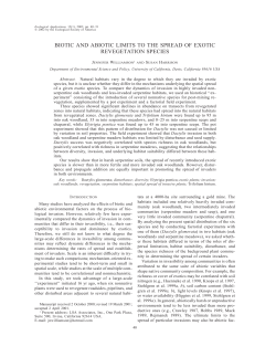 biotic and abiotic limits to the spread of exotic revegetation species