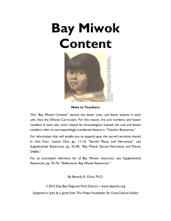 Bay Miwok Content - East Bay Regional Park District