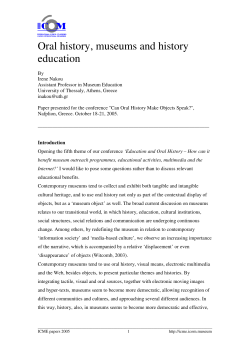 Oral history, museums and history education