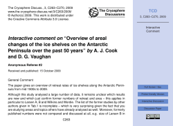 Interactive comment on &ldquo;Overview of areal changes of the ice