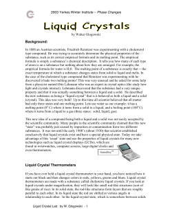 Background: Liquid Crystal Thermometers
