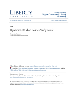 Dynamics of Urban Politics Study Guide