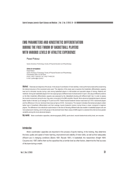 emg parameters and kinesthetic differentiation during the