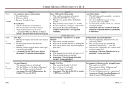 History Scheme of Work Overview 2014