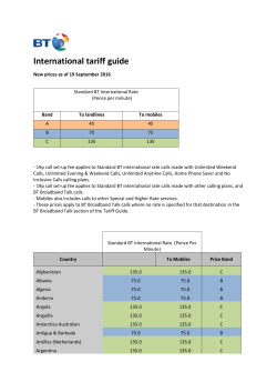 International tariff guide