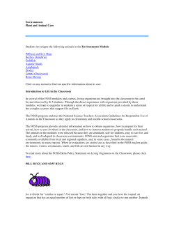 Environments Plant and Animal Care Students investigate the