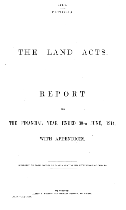 THE LAND ACTS. - Parliament of Victoria