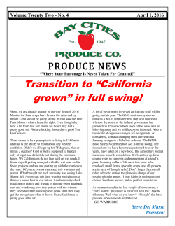 April 2016 - Bay Cities Produce