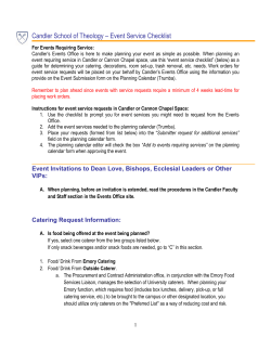 Candler School of Theology &ndash; Event Service Checklist